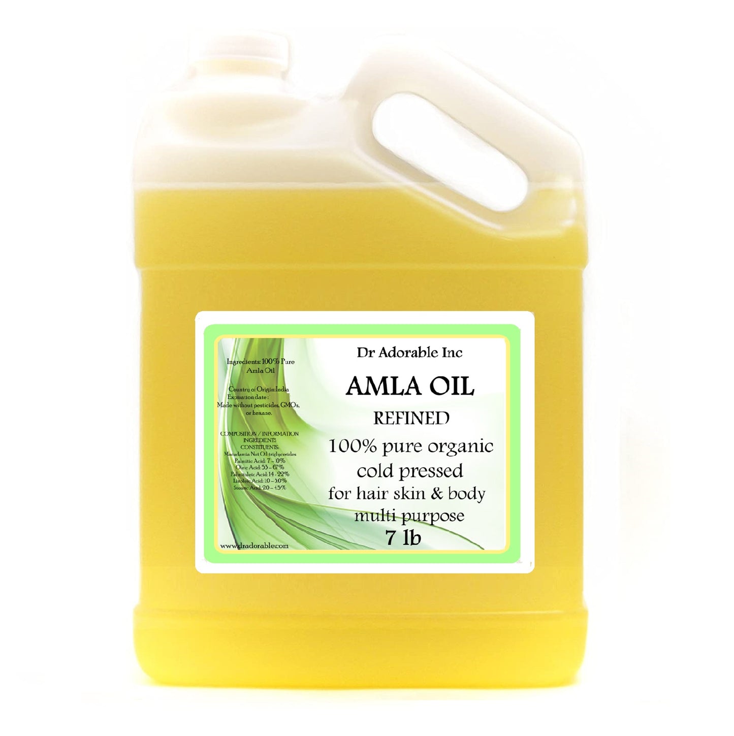Amla Oil Refined - Indian Gooseberry Cold Pressed Pure Organic Hair Skin