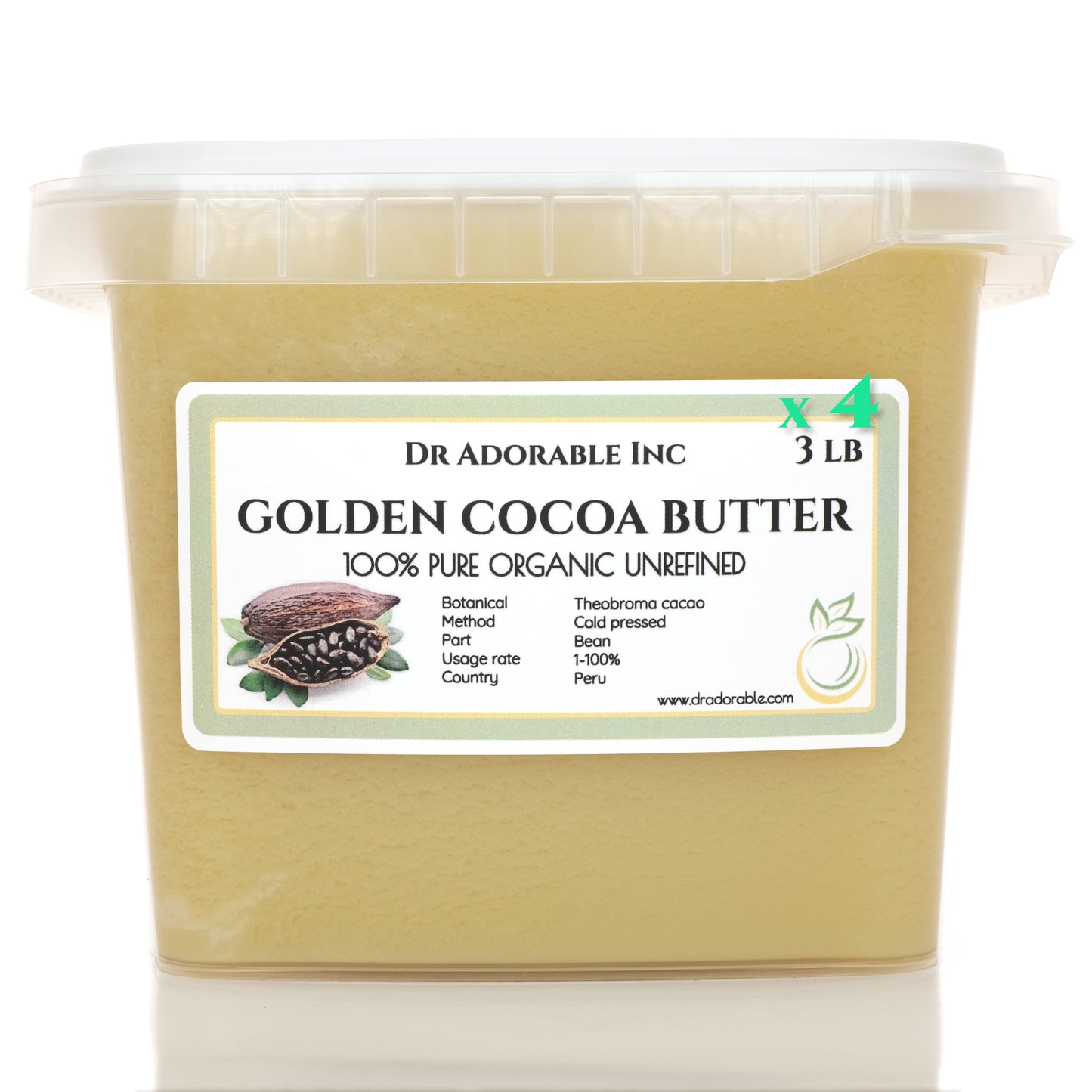 Cocoa Butter Unrefined - Golden Pure Natural Organic Raw Prime Pressed