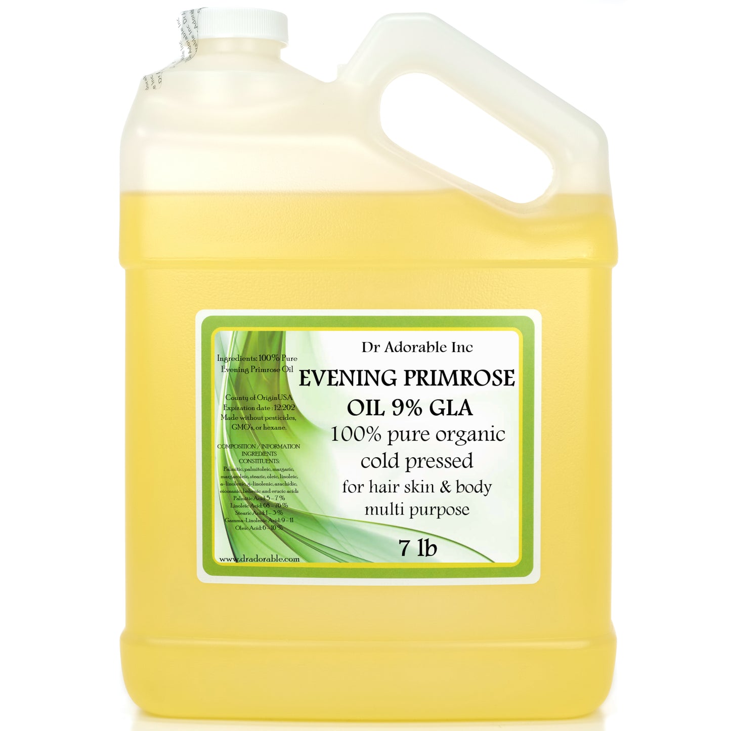 Evening Primrose Oil - 100% Pure Natural Organic Cold Pressed