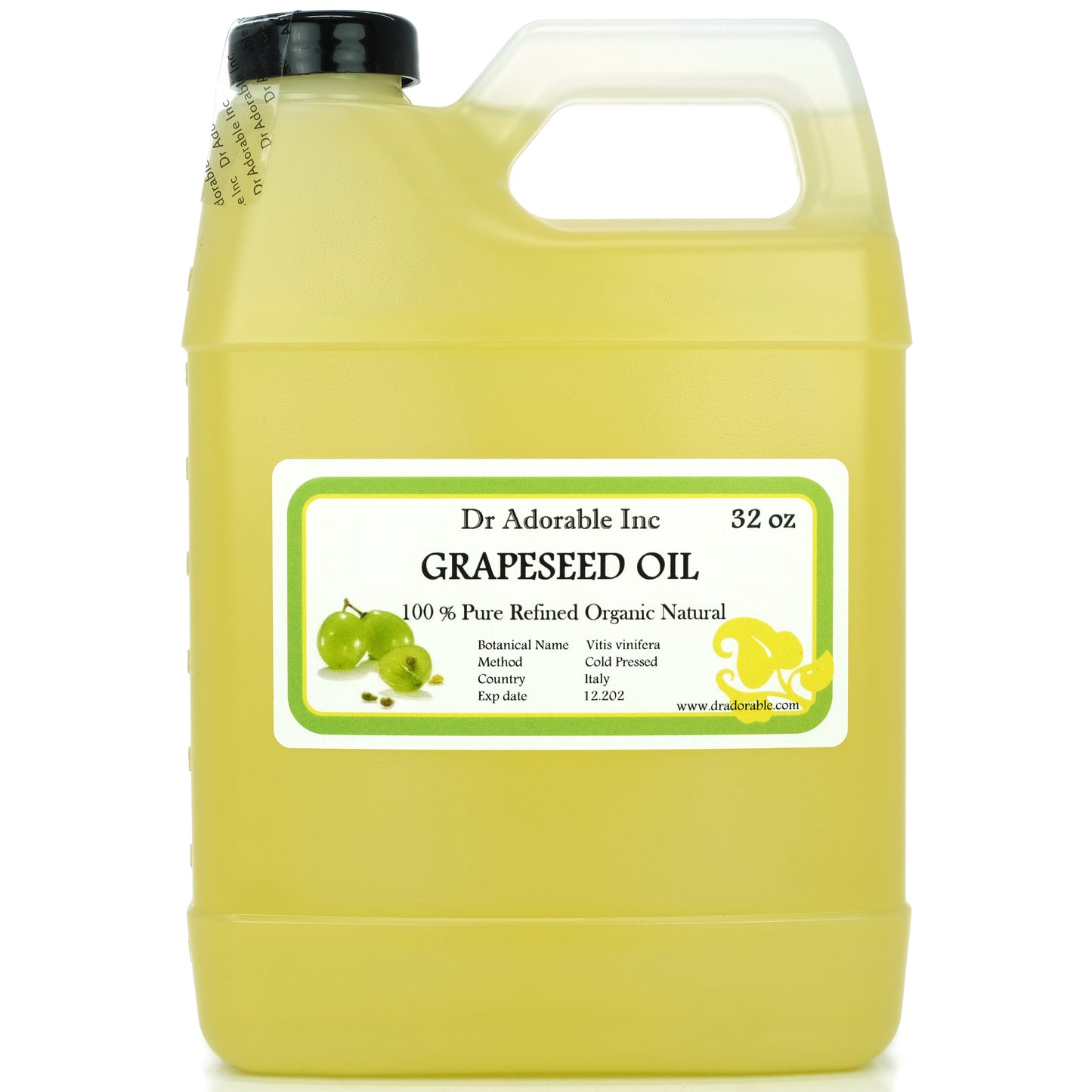 Grapeseed Oil - 100% Pure Cold Pressed Organic Natural