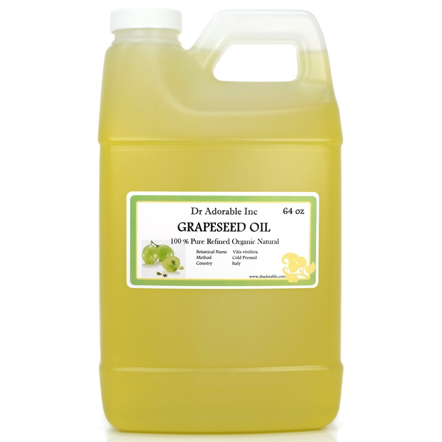 Grapeseed Oil - 100% Pure Cold Pressed Organic Natural