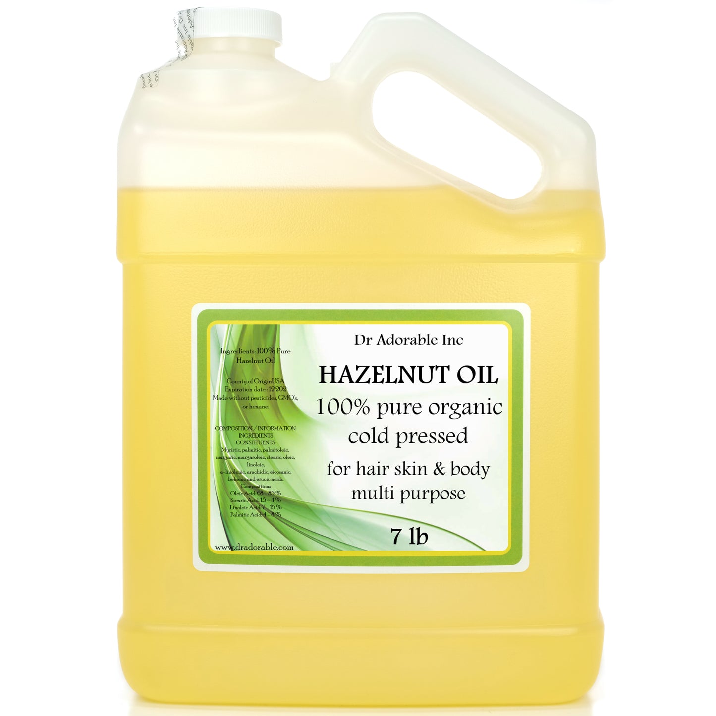 Hazelnut Oil - 100% Pure Natural Organic Cold Expeller Pressed