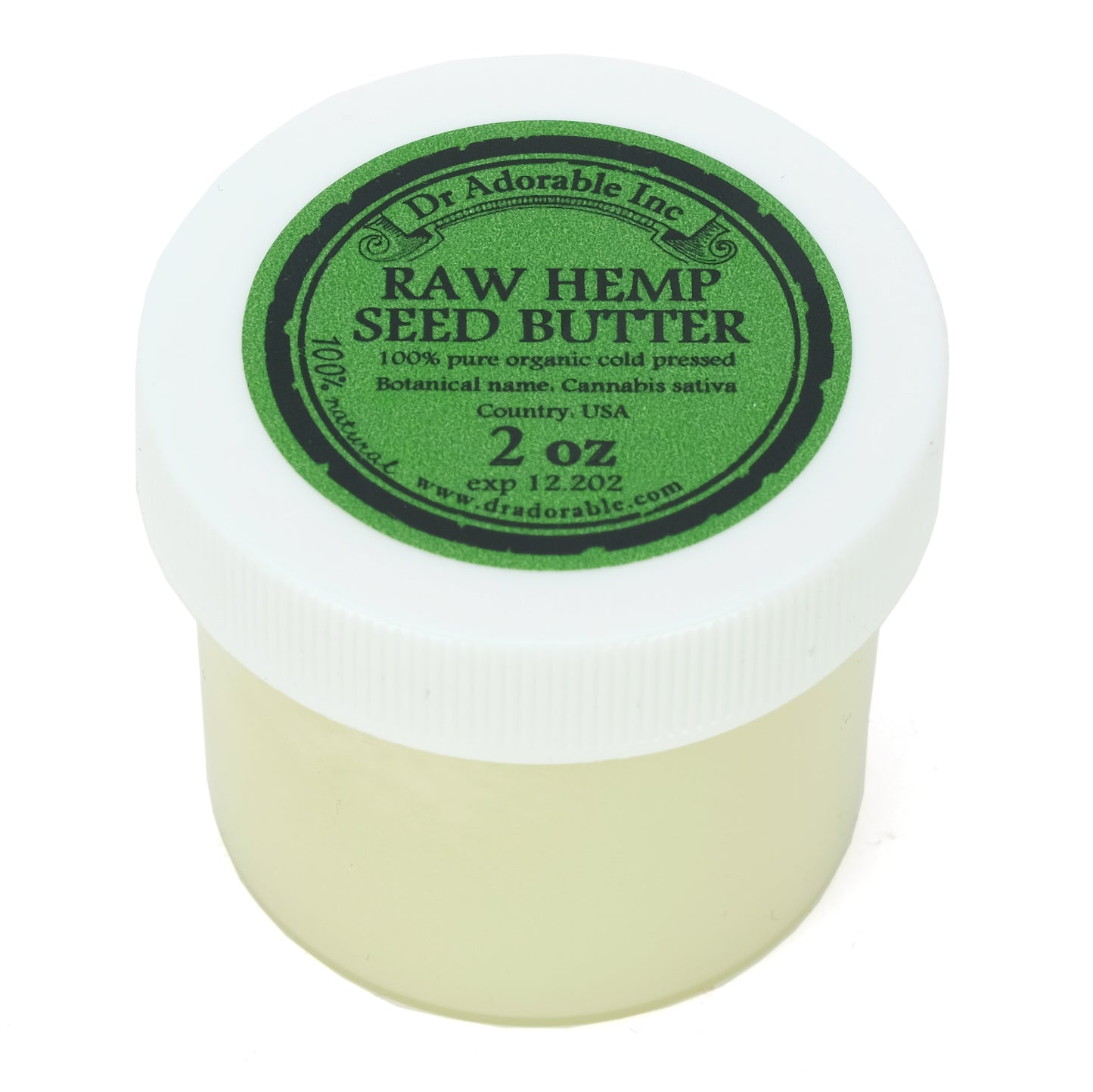 Hemp Seed Butter - 100% Pure Natural Organic Raw