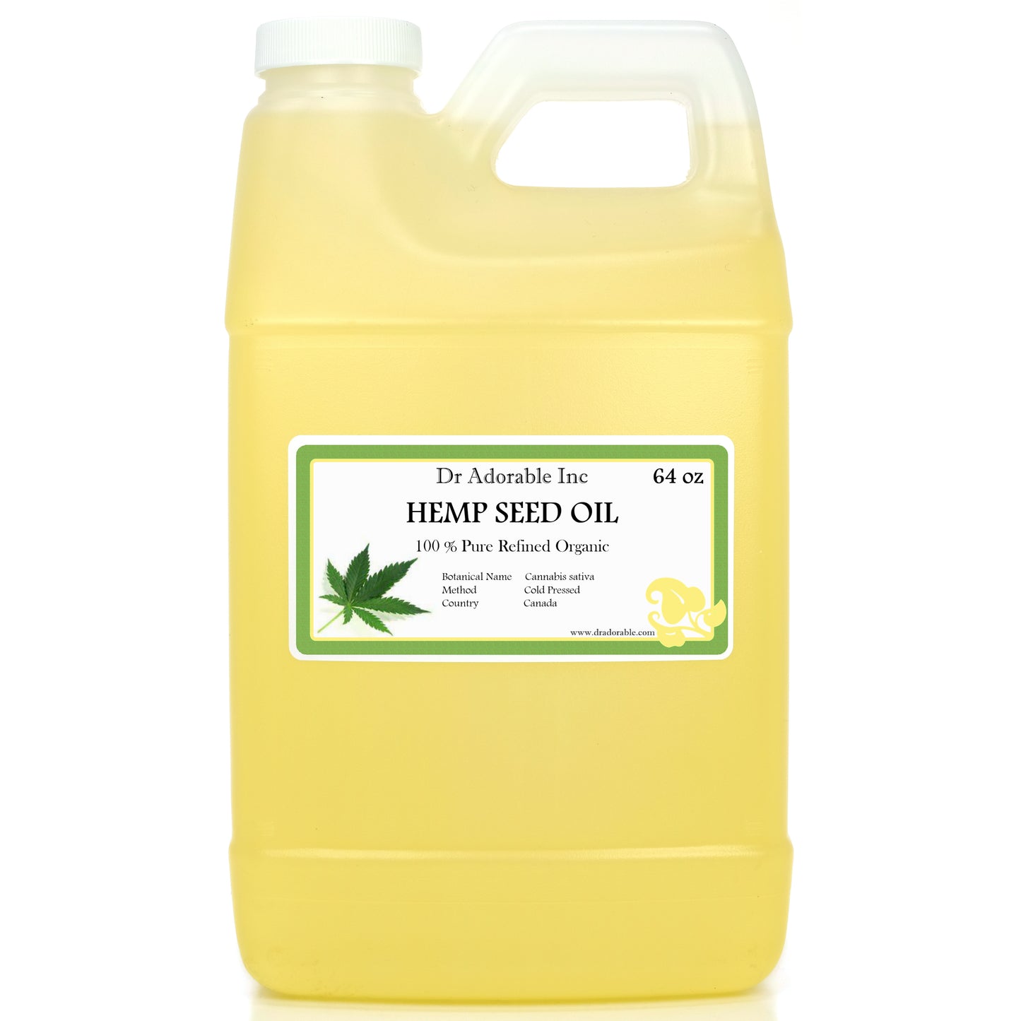 Hemp Seed Oil Refined - 100% Pure Natural Cold Pressed Organic
