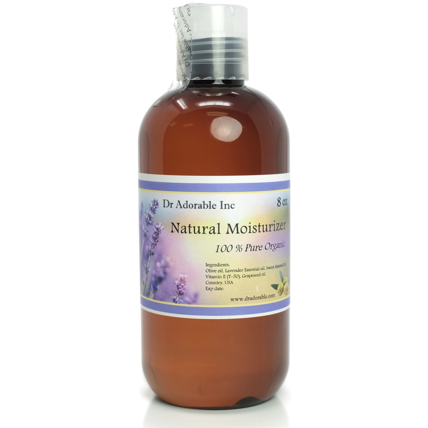 Natural Moisturizer - for Dry Skin and Hair with Olive, Lavender, Almond, Vitamin E and Grapeseed Oils Blend