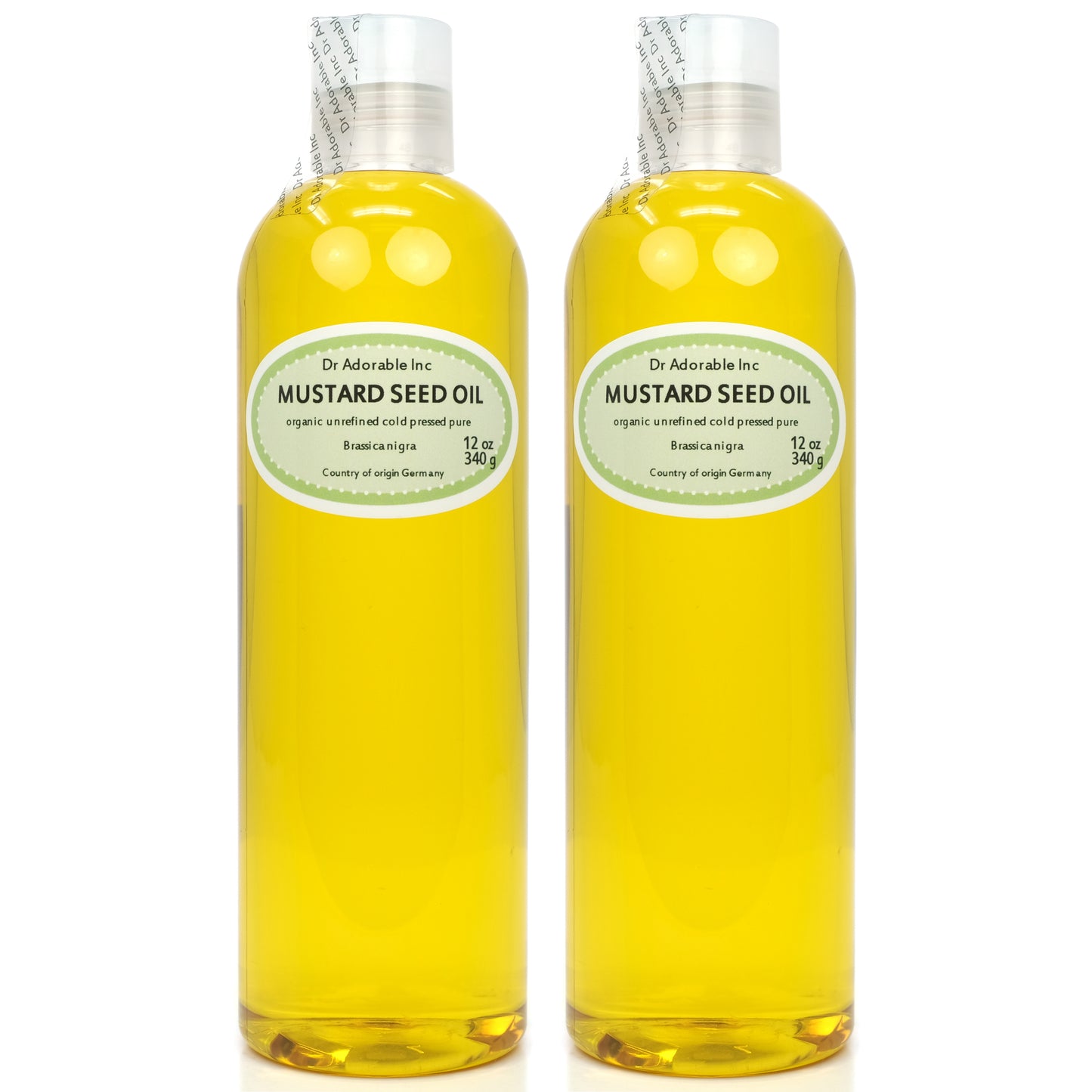 Mustard Seed Oil - Unrefined 100% Pure Natural Premium Organic Cold Pressed