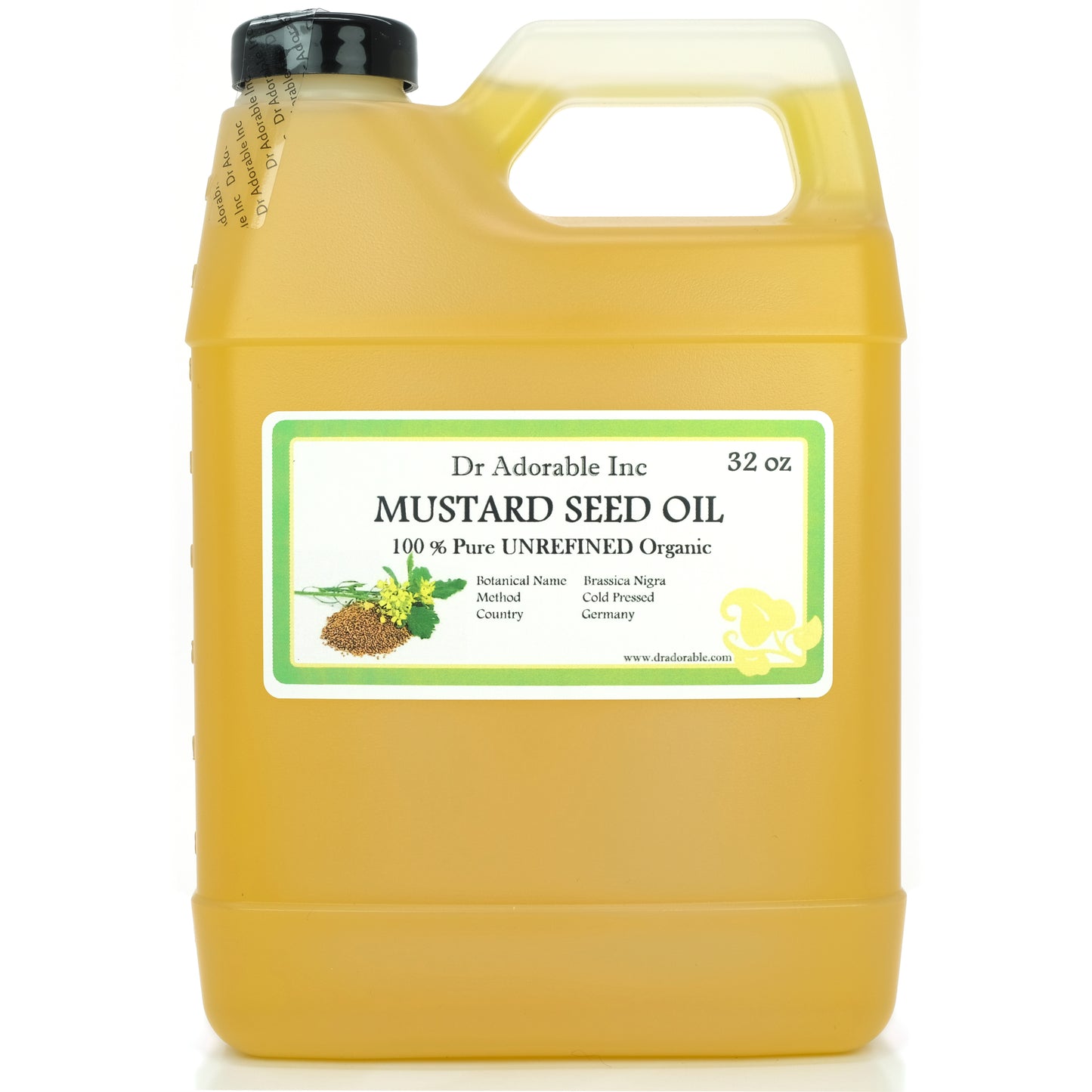 Mustard Seed Oil - Unrefined 100% Pure Natural Premium Organic Cold Pressed