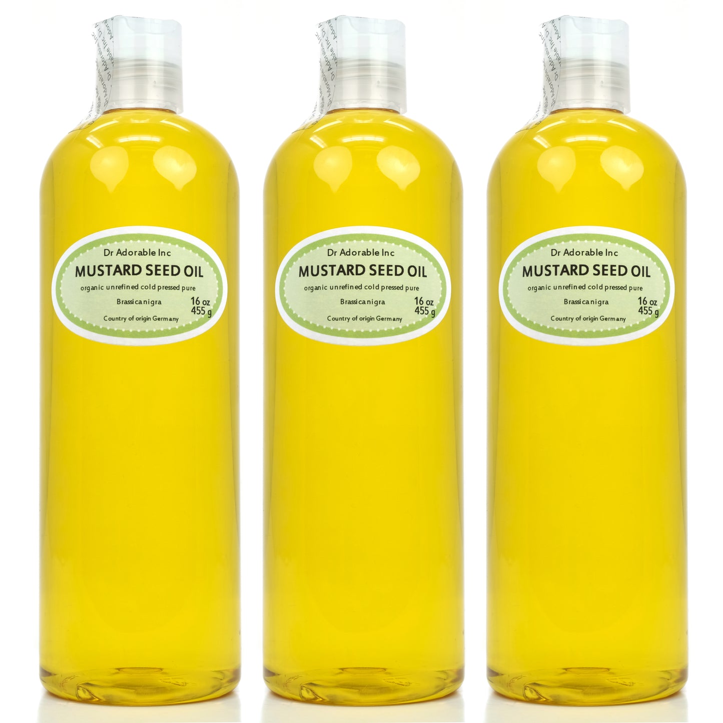 Mustard Seed Oil - Unrefined 100% Pure Natural Premium Organic Cold Pressed