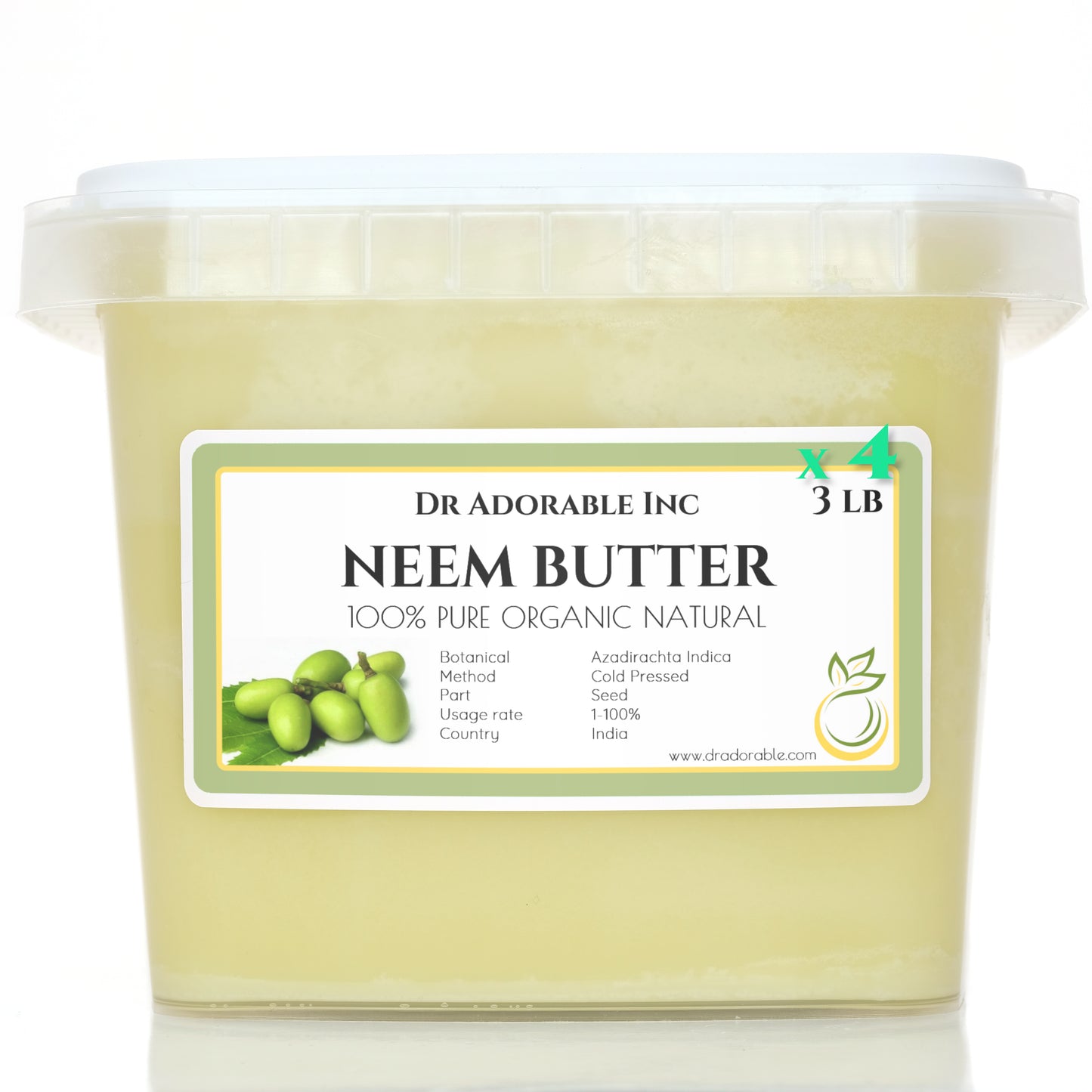 Neem Seed Butter - Unrefined Pure Natural Premium Organic Cold Pressed Raw