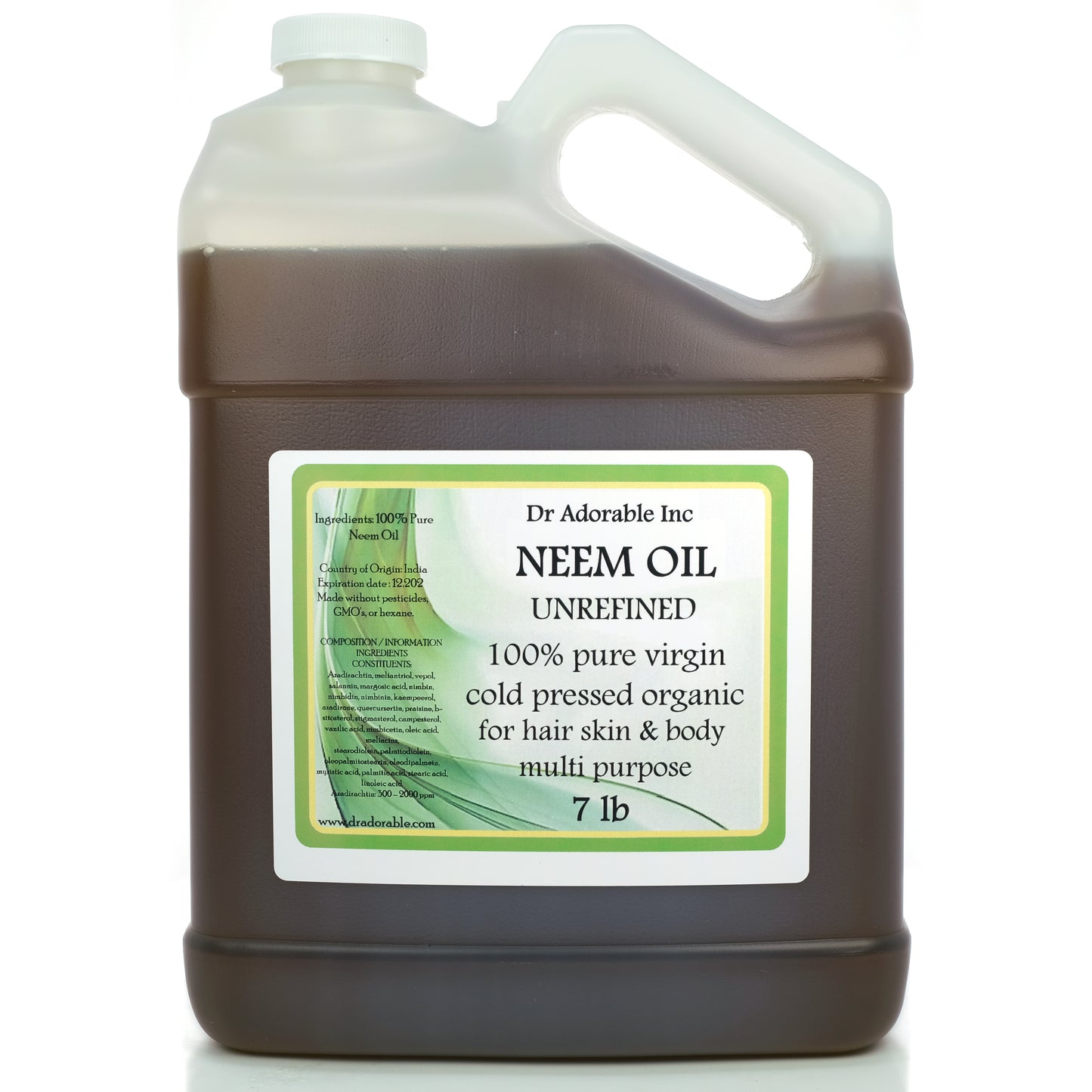 Neem Oil - Unrefined 100% Pure Natural Organic Cold Pressed