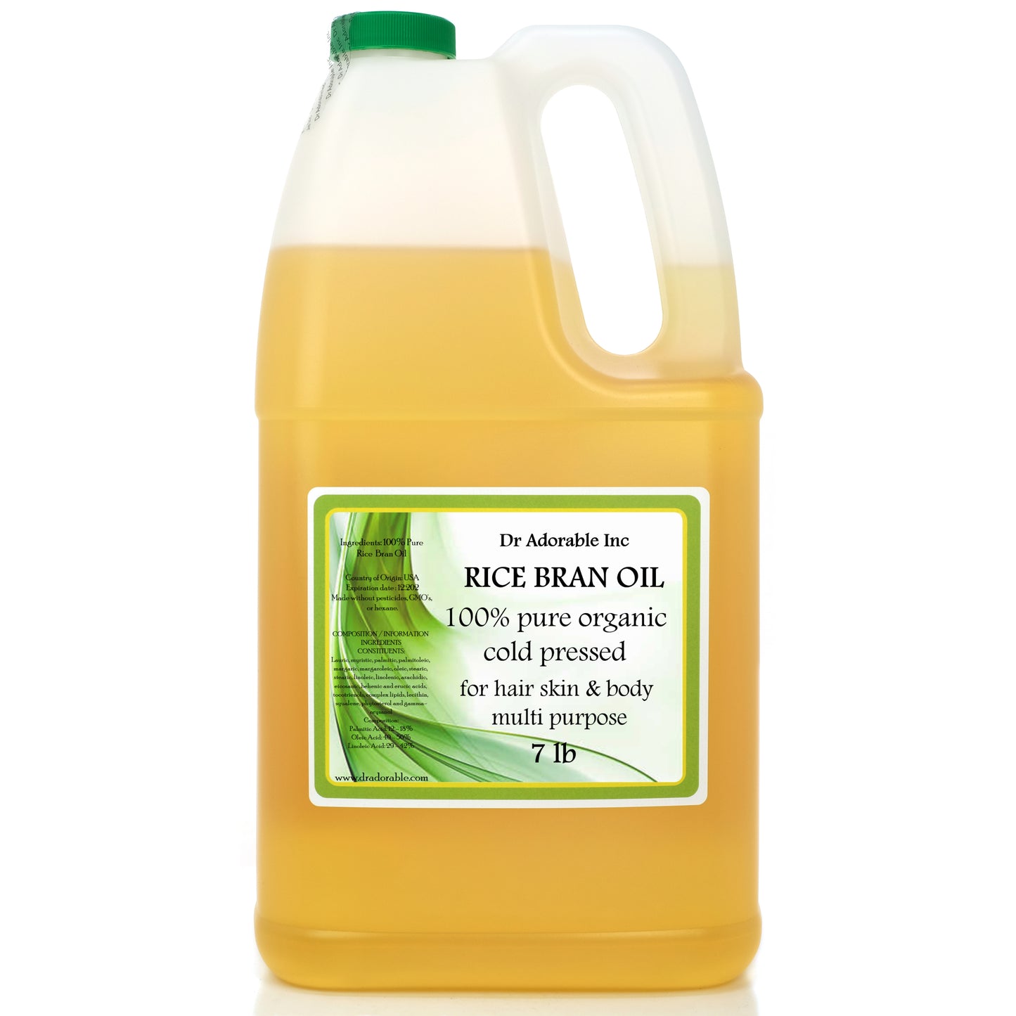 Rice Bran Oil - 100% Pure Natural Premium Organic Cold Pressed