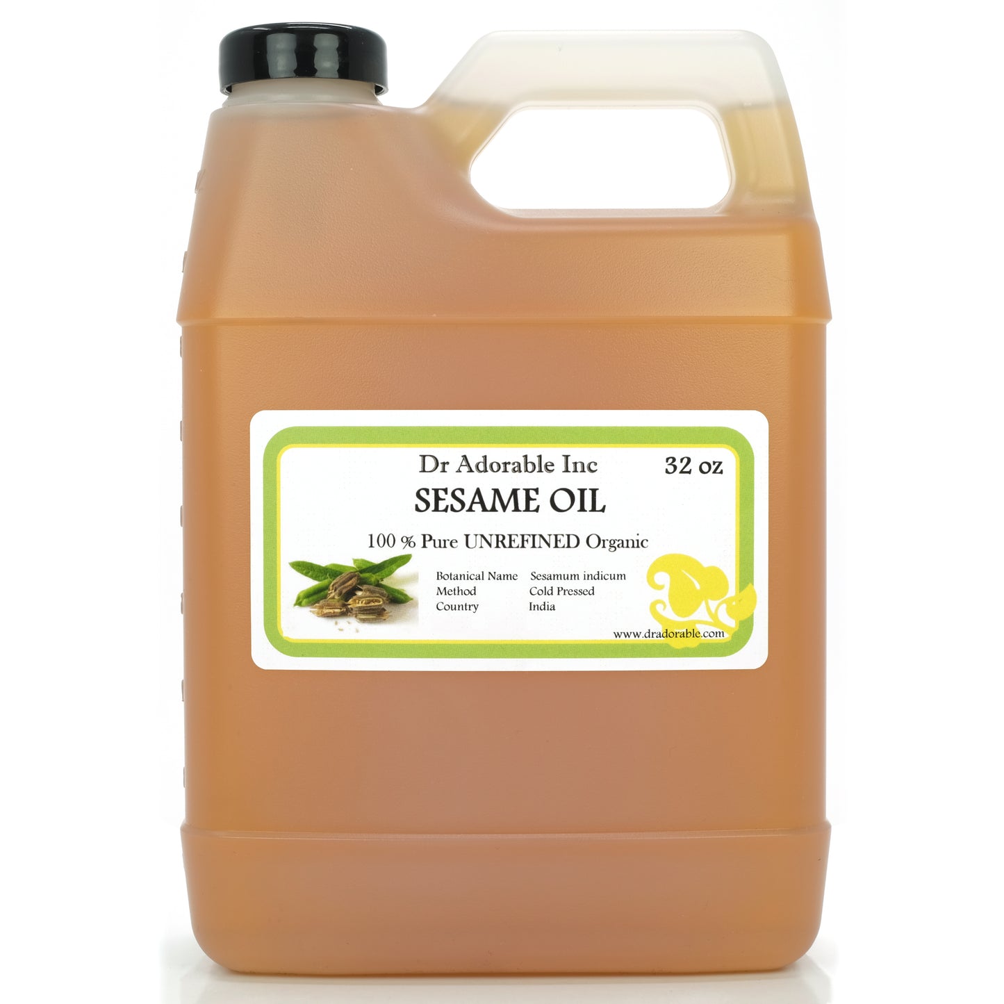 Sesame Seed Oil Unrefined - 100% Pure Natural Organic Cold Pressed
