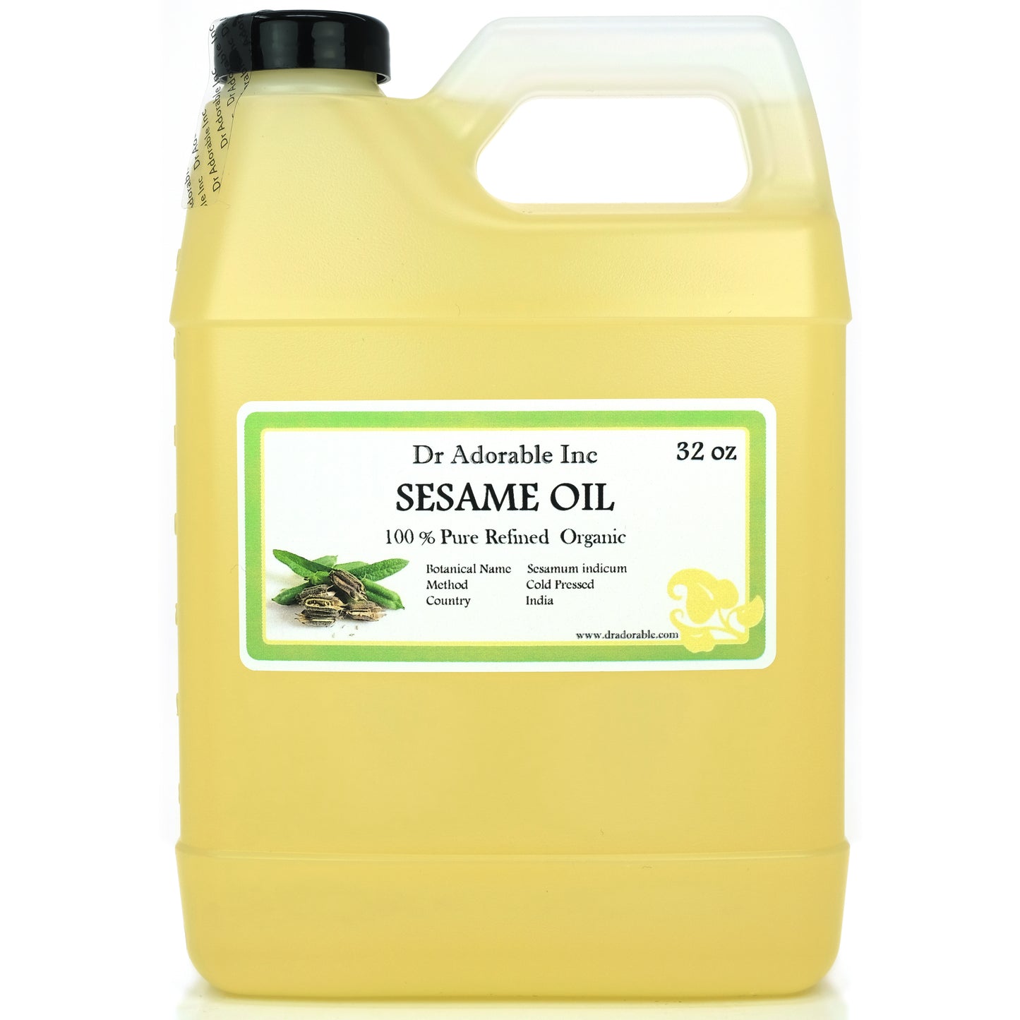 Sesame Seed Oil Refined - 100% Pure Natural Organic Cold Pressed