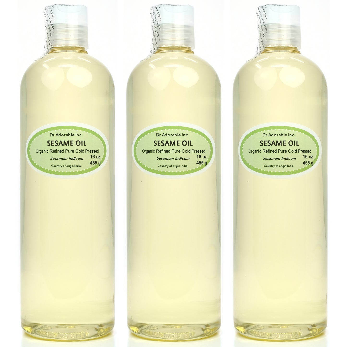 Sesame Seed Oil Refined - 100% Pure Natural Organic Cold Pressed