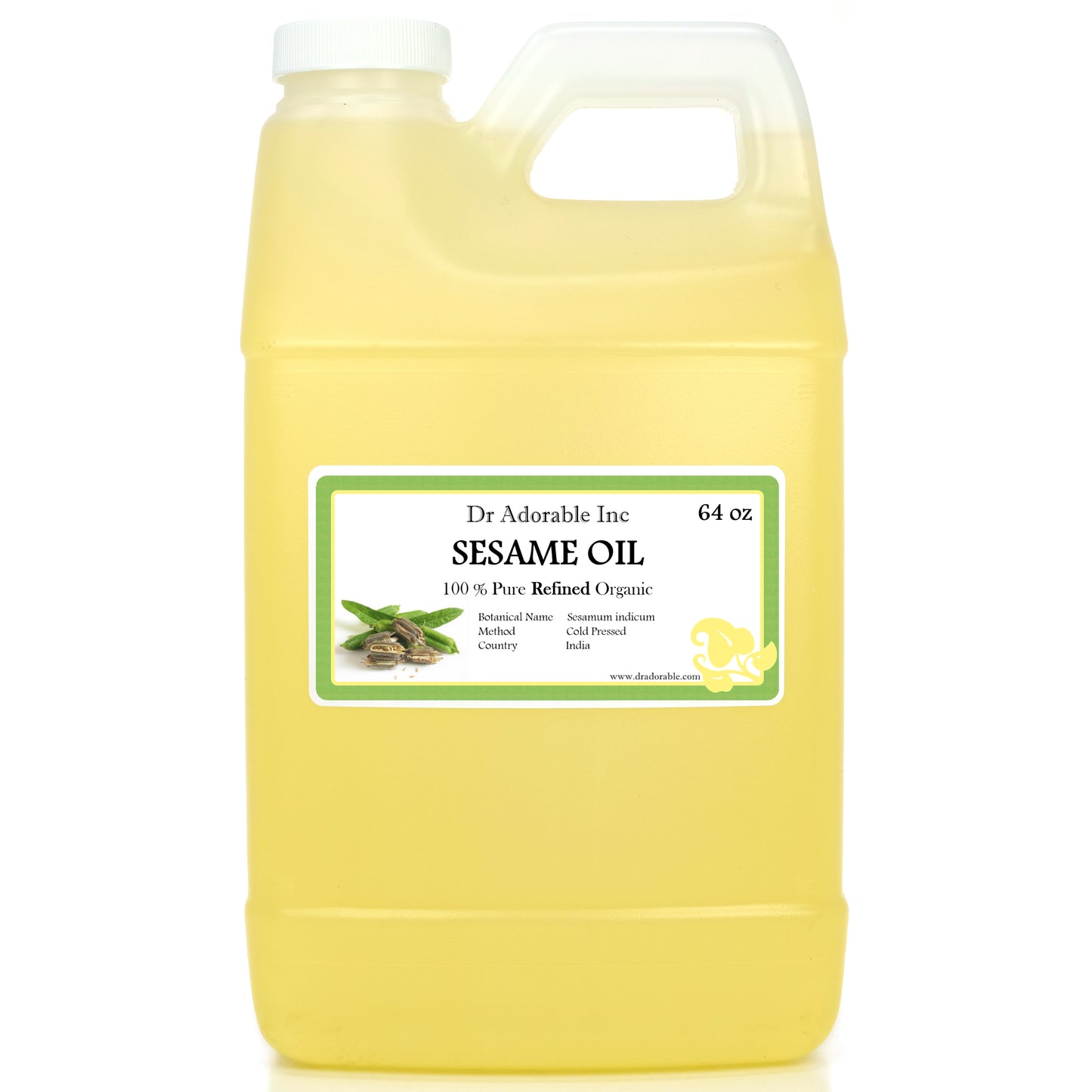 Sesame Seed Oil Refined - 100% Pure Natural Organic Cold Pressed