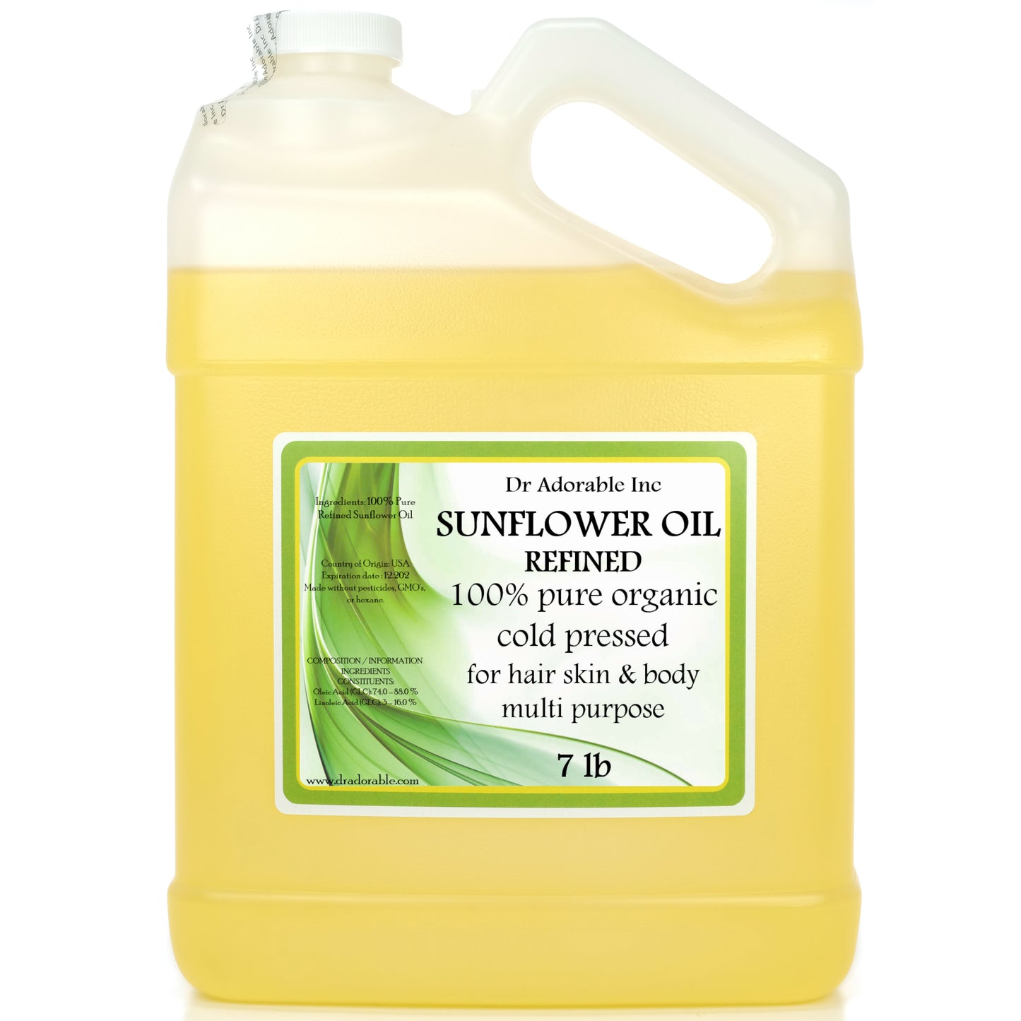 Sunflower Oil Refined - 100% Pure Natural Premium Organic Cold Pressed