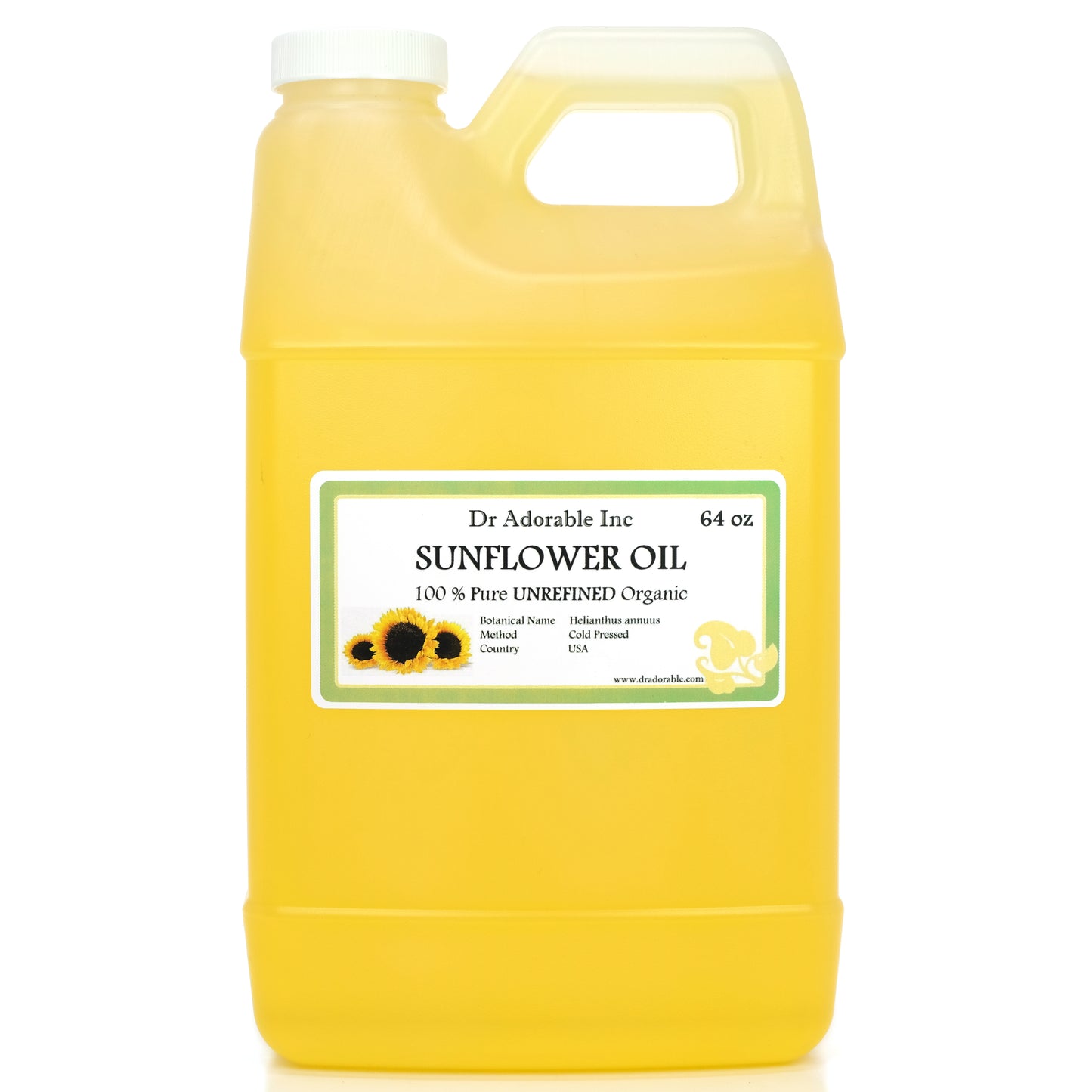 Sunflower Oil Unrefined - 100% Pure Natural Premium Organic Cold Pressed