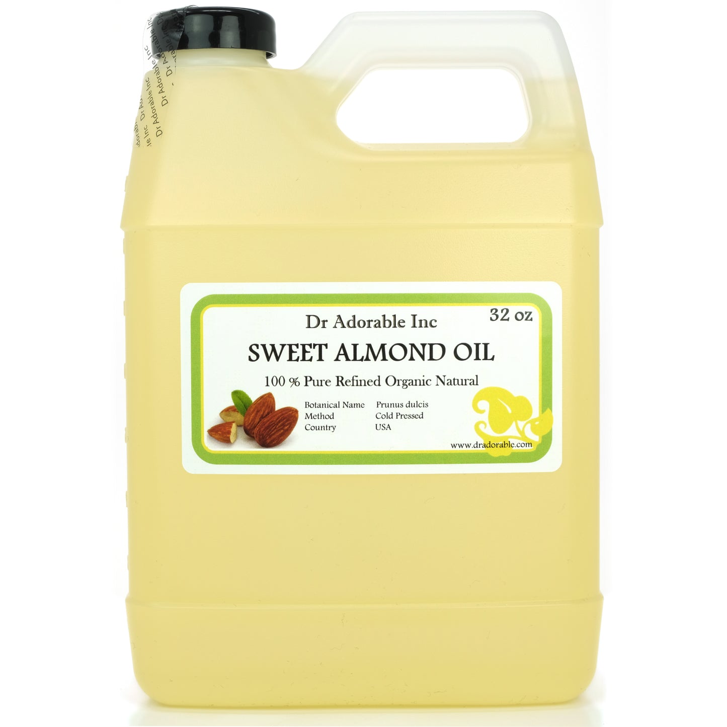 Sweet Almond Oil - 100% Pure Natural Organic Cold Pressed