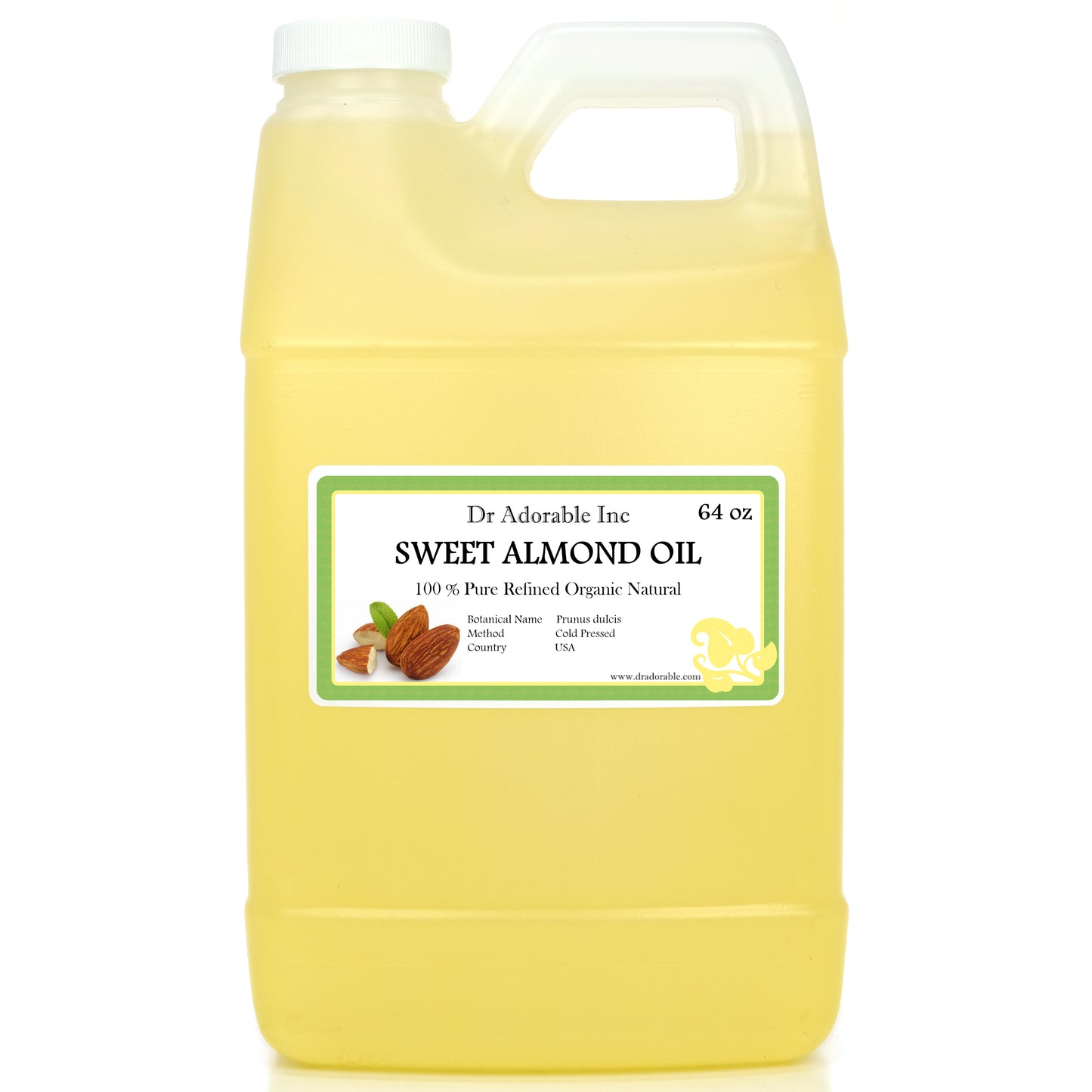 Sweet Almond Oil - 100% Pure Natural Organic Cold Pressed