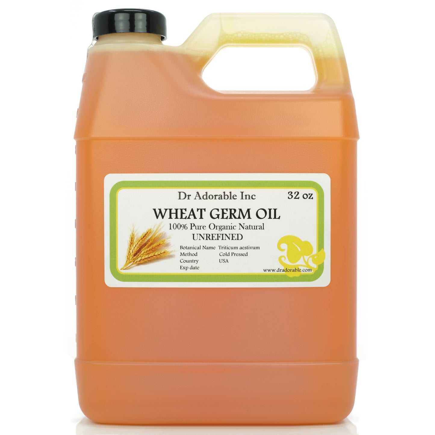 Wheat Germ Oil Unrefined - 100% Pure Natural Organic Cold Pressed