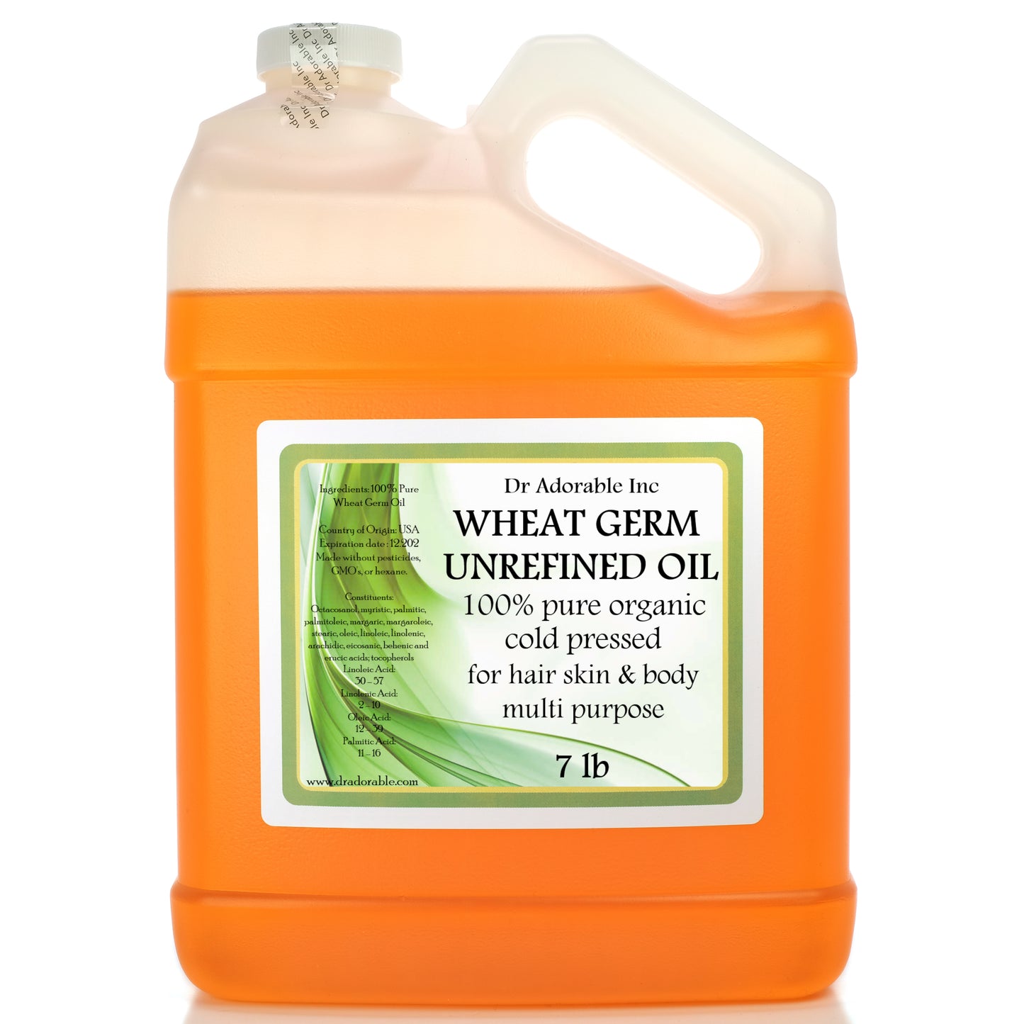 Wheat Germ Oil Unrefined - 100% Pure Natural Organic Cold Pressed