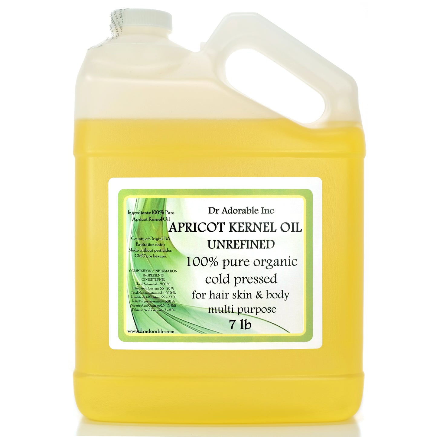 Apricot Kernel Oil Unrefined - 100% Pure Natural Organic Cold Pressed