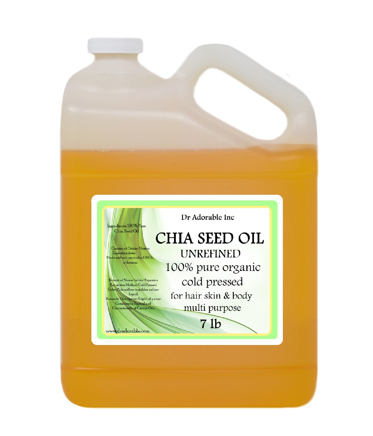 Chia Seed Oil Unrefined - 100% Pure & Organic Cold Pressed