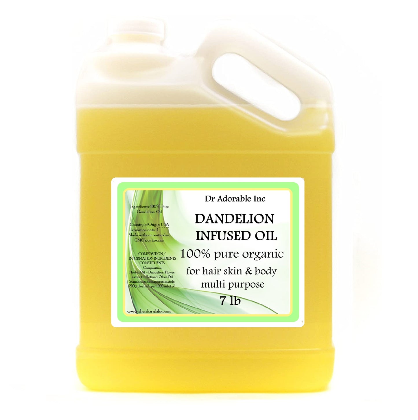 Dandelion Herbal Oil - Organic Cold Pressed Fresh Natural