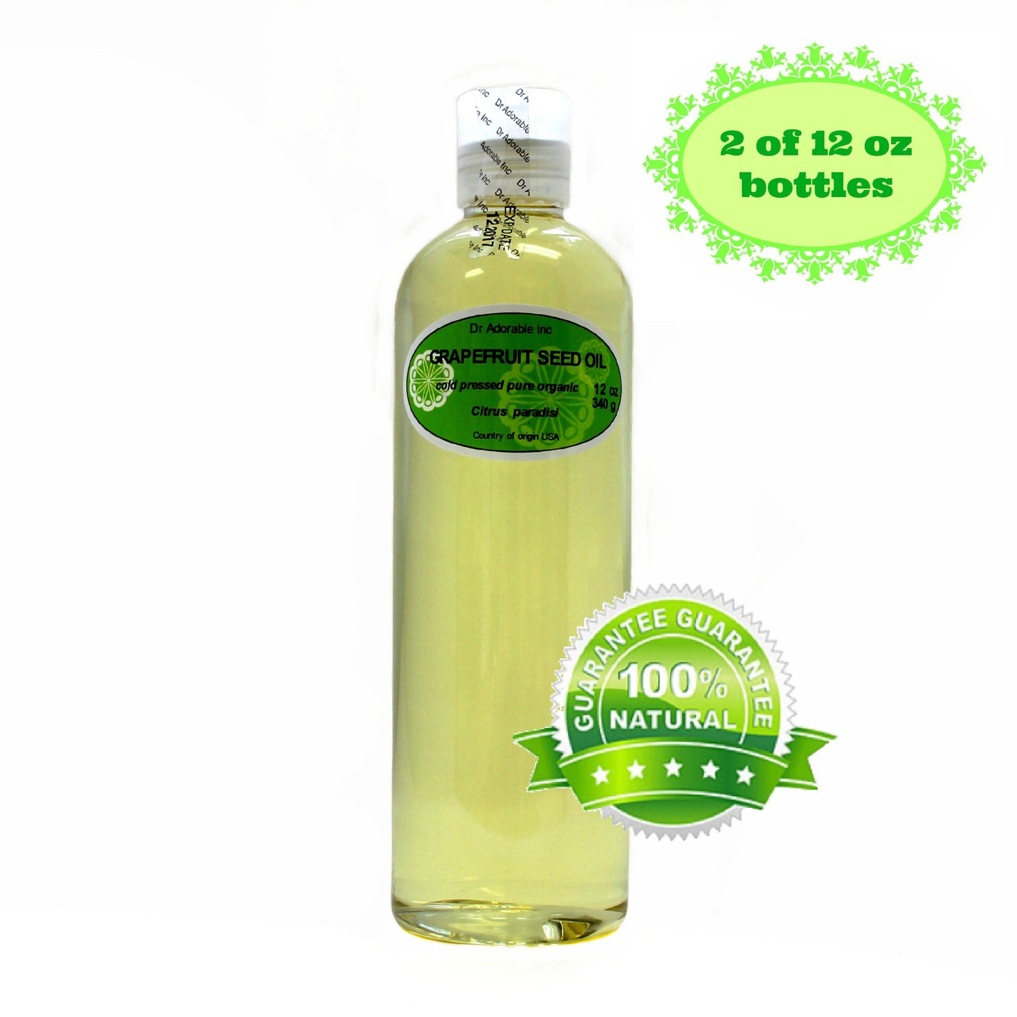 Grapefruit Seed Oil - 100% Pure Natural Organic Cold Pressed