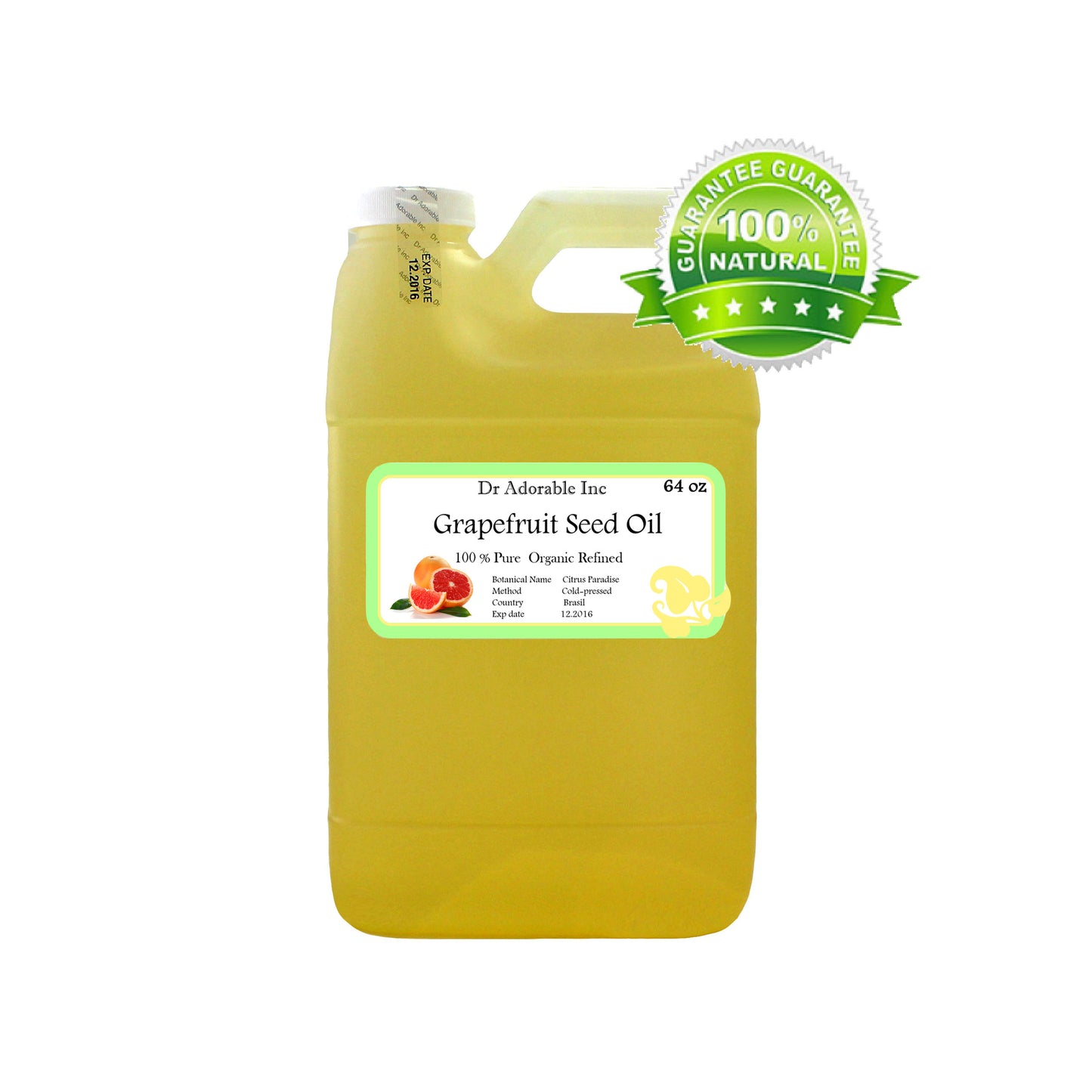 Grapefruit Seed Oil - 100% Pure Natural Organic Cold Pressed