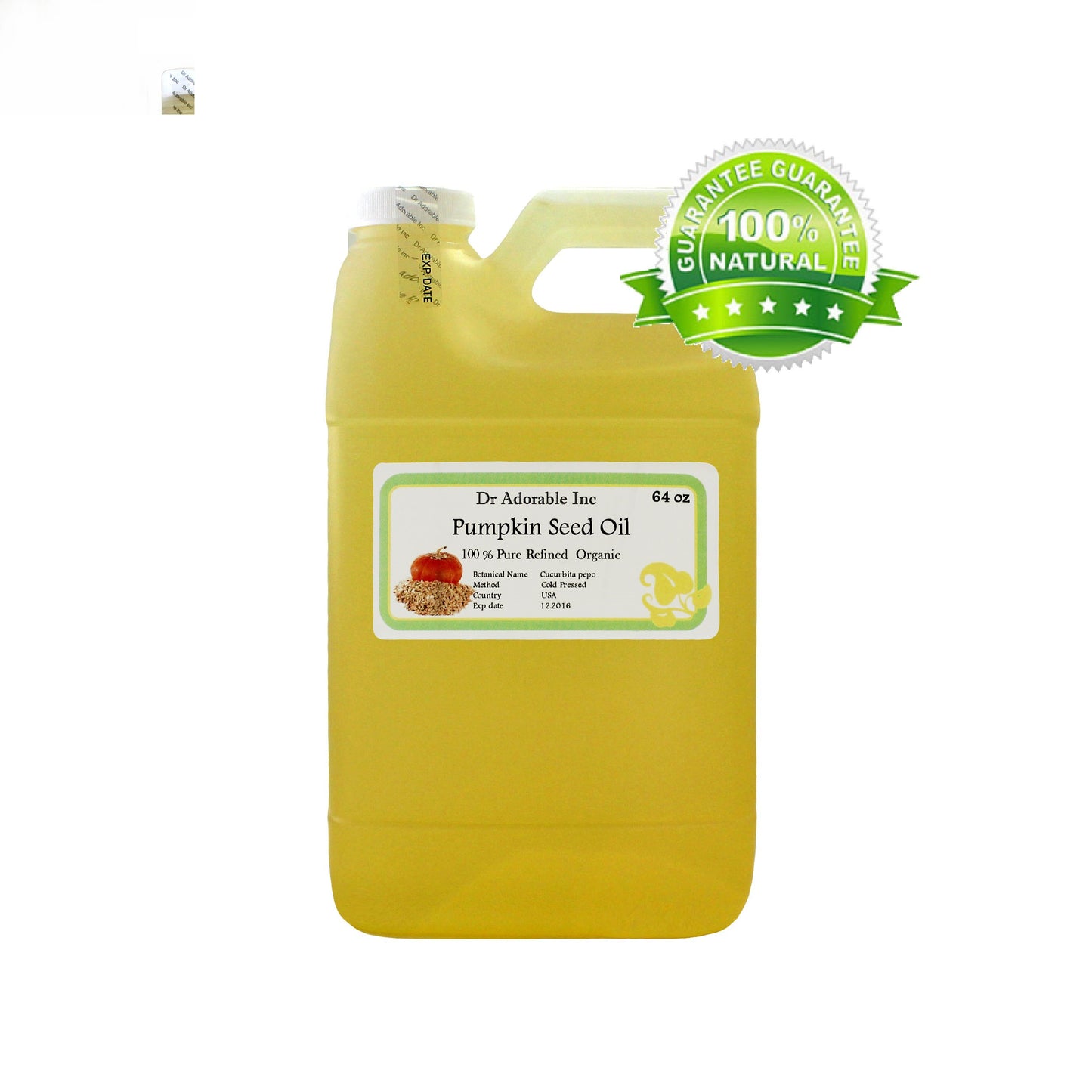 Pumpkin Seed Oil Refined - 100% Pure Natural Premium Organic Cold Pressed