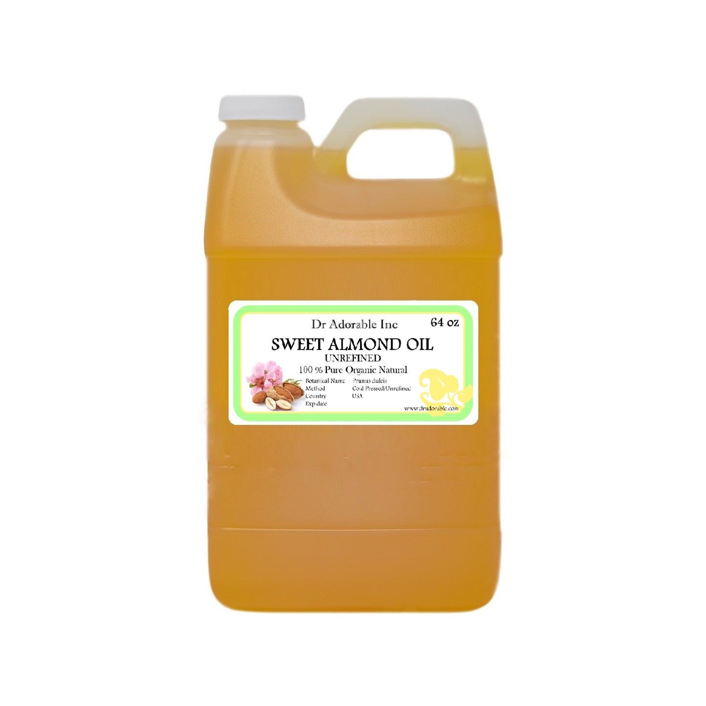 Sweet Almond Unrefined Oil - 100% Pure Natural Organic Cold Pressed