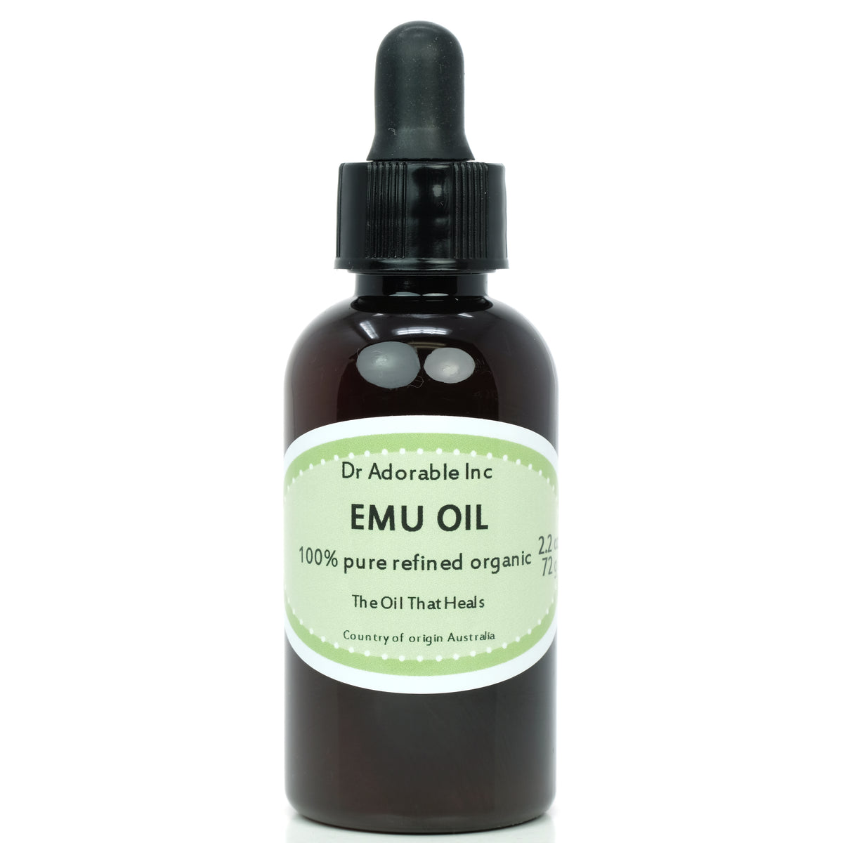 Pure Australian Organic Triple Refined Emu Oil - 1 Oz In Glass Bottle, Odorless, All-Natural Skincare