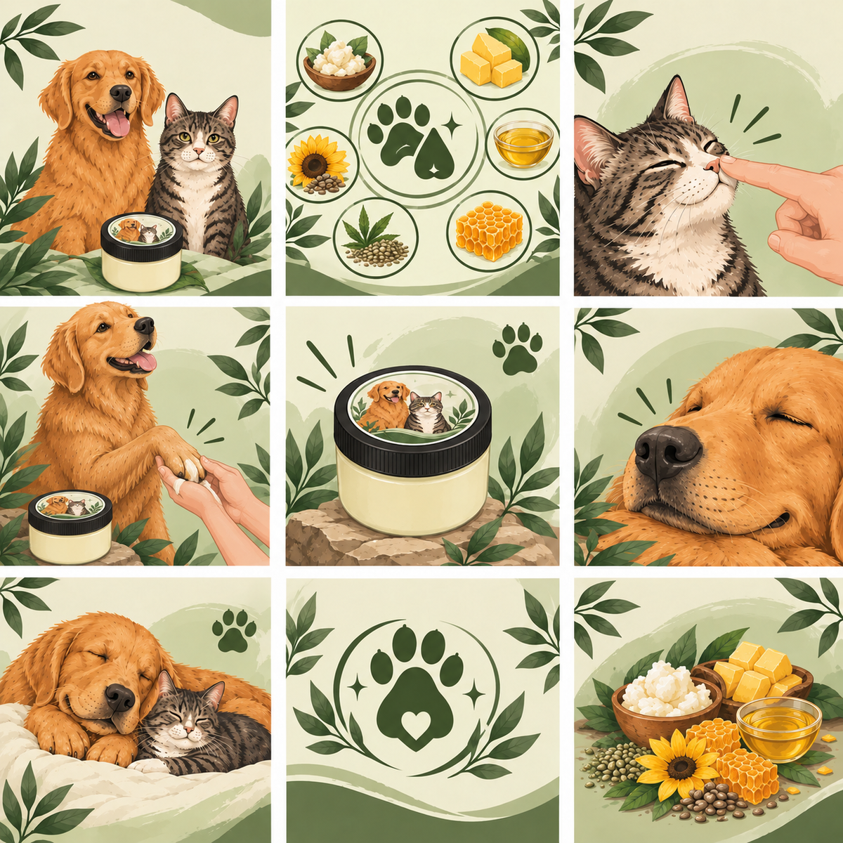 Paw & Nose Balm for Dogs & Cats – Natural Pet Care for Paws & Noses 4 oz