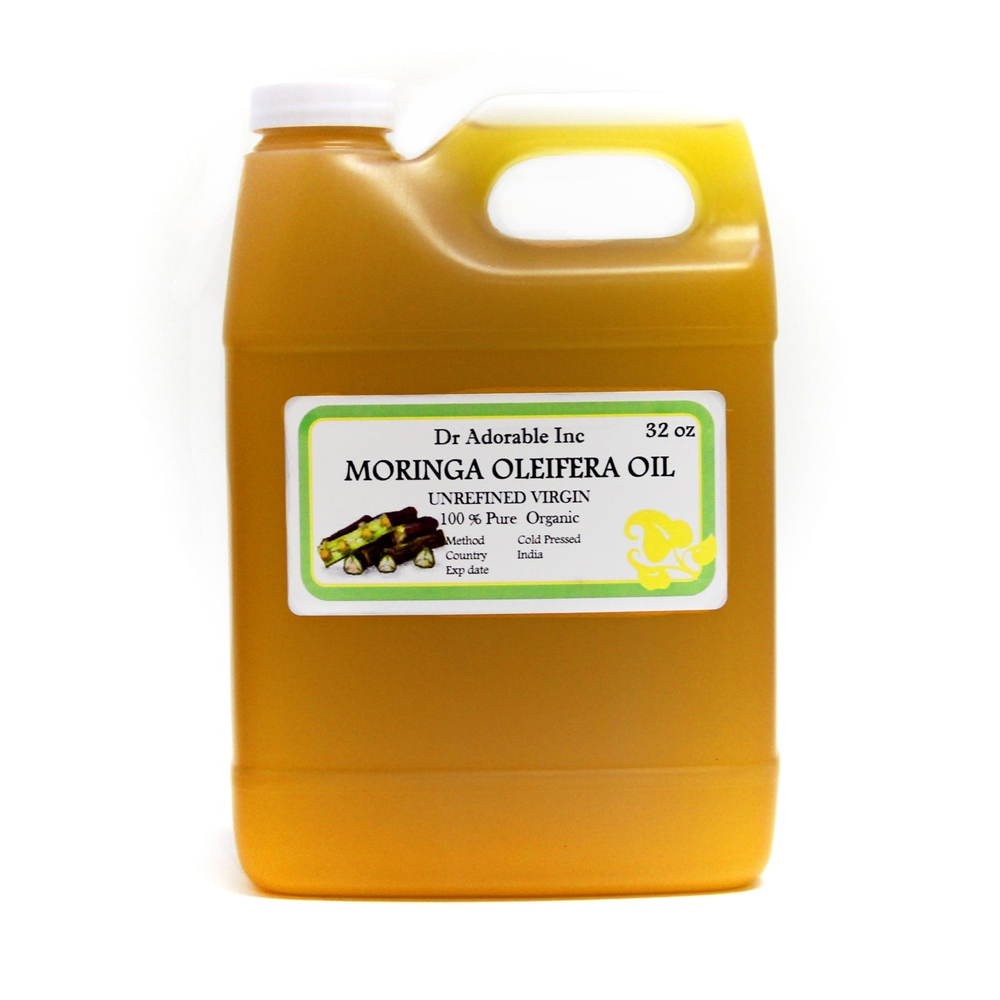 Moringa Oleifera Unrefined Oil - 100% Pure Organic Natural Cold Pressed