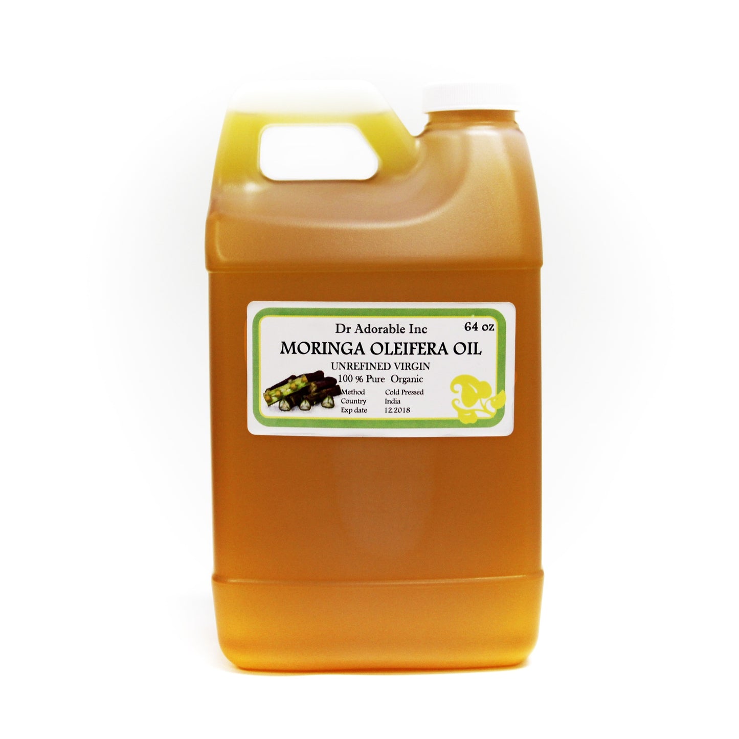 Moringa Oleifera Unrefined Oil - 100% Pure Organic Natural Cold Pressed