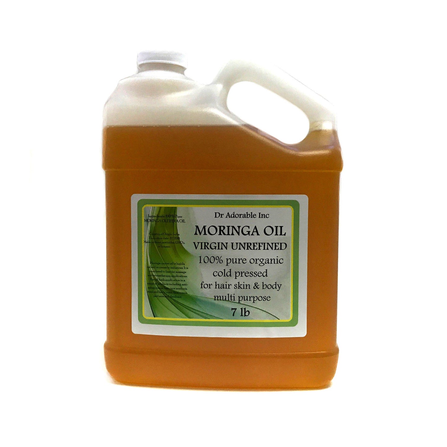 Moringa Oleifera Unrefined Oil - 100% Pure Organic Natural Cold Pressed